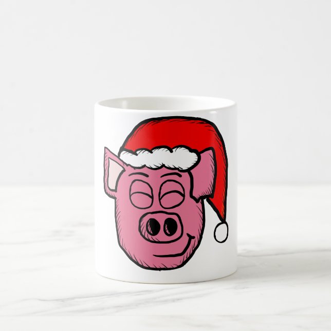 Pig Wearing a Santa Cap Mug (Center)