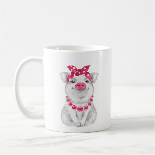 Pig wearing bandanna coffee mug
