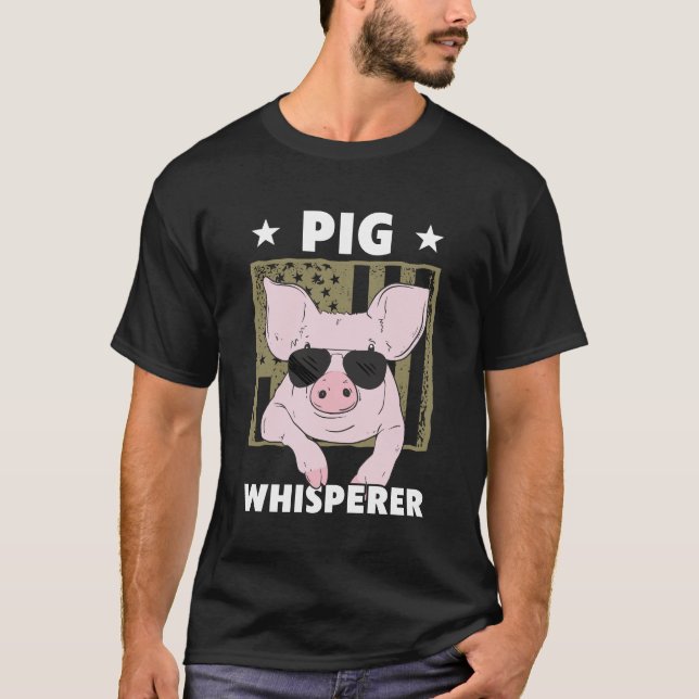 Pig Whisperer Funny Pig Farmer Piglet Hog Farmer T-Shirt (Front)
