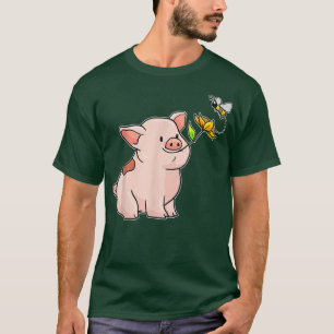 Pig With A Sunflower And A Bee - Be Kind Kindness4 T-Shirt