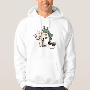 Pig with Axillary Crutch, Prosthetic and Cat Frien Hoodie