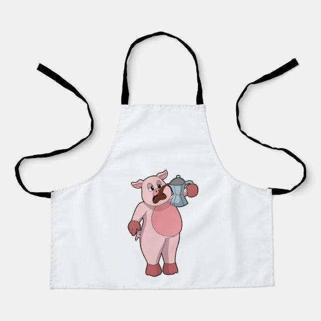 Pig with Coffee pot Apron (Front)