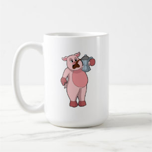 Pig with Coffee pot Mug