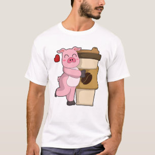 Pig with Coffee to go T-Shirt