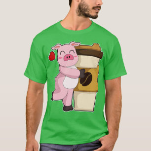 Pig with Coffee to go T-Shirt