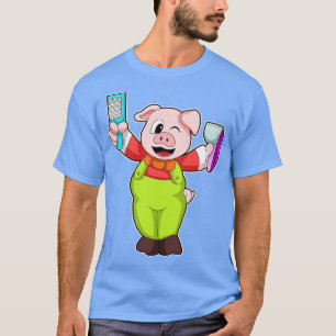 Pig with Comb Razor T-Shirt