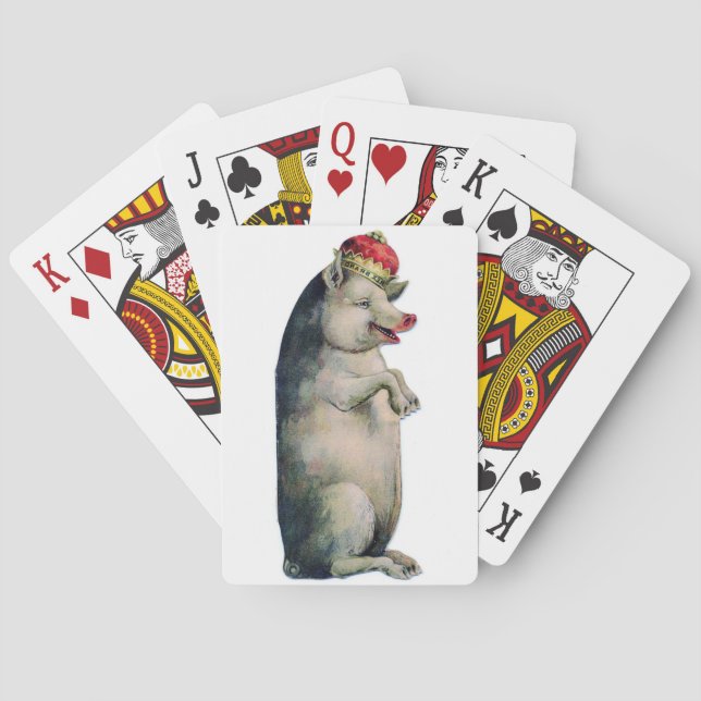 Pig with Crown Poker Playing Cards (Back)