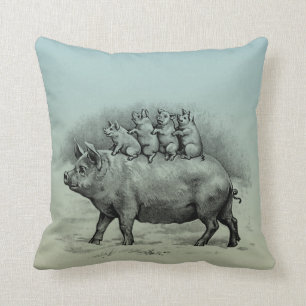 Pig with Piglets Cushion