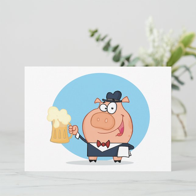 Pig With Pint of Beer Invitations (Creator Uploaded)