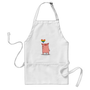 Pig With Rainbow Balloon Standard Apron
