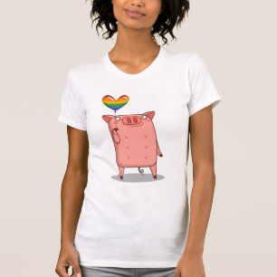 Pig With Rainbow Balloon T-Shirt