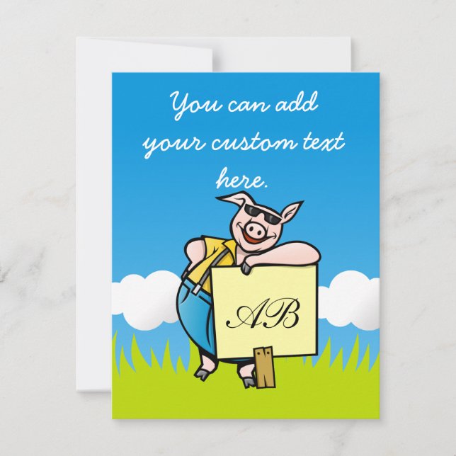 Pig with Sign (Front)