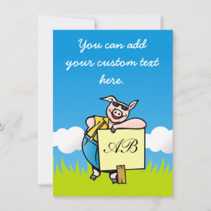 Pig with Sign