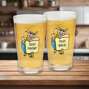 Pig with Sign Glass