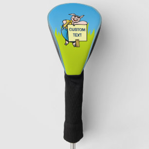 Pig with Sign Golf Head Cover