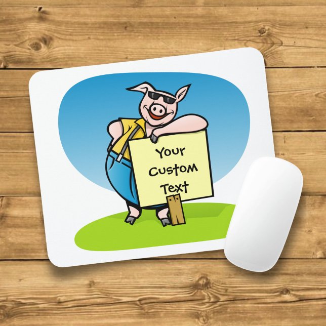 Pig with sign mouse mat (Creator Uploaded)