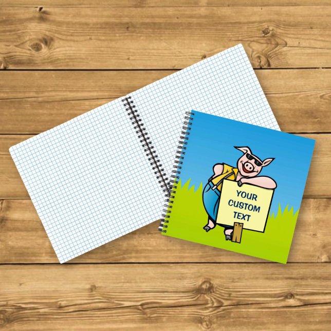 Pig with sign notebook (Creator Uploaded)