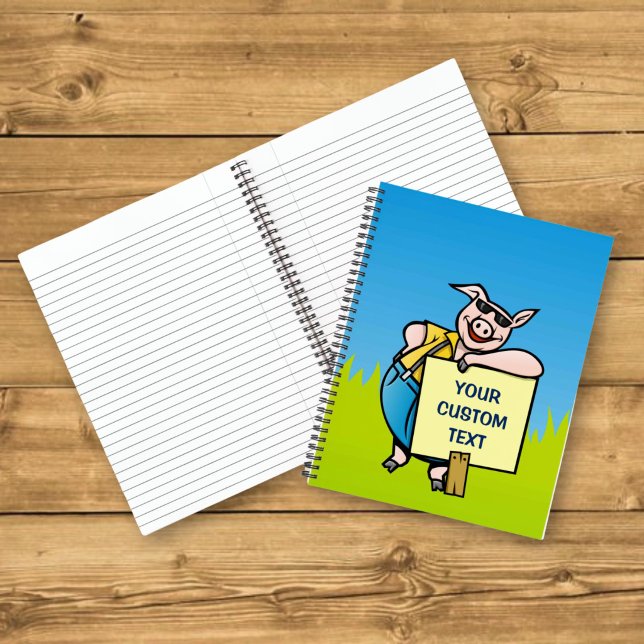 Pig with sign notebook (Creator Uploaded)