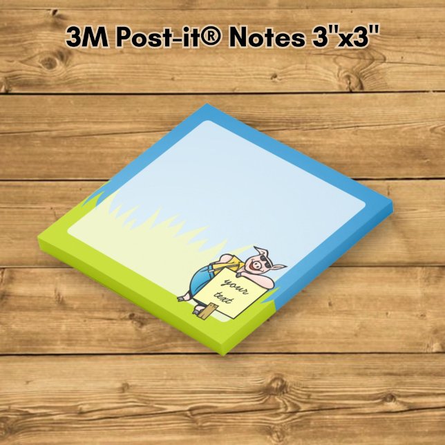 Pig with Sign Post-it Notes (Creator Uploaded)