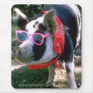 Pig With Sunglasses And Bandanna Mouse Mat