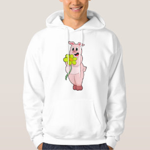 Pig with yellow Flower Hoodie