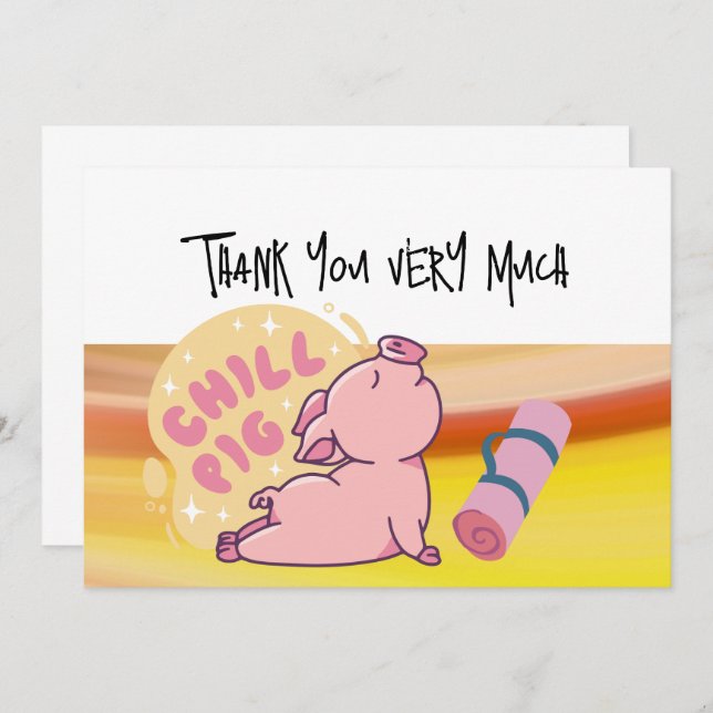 PIG Yoga Thank you card forPIG lovers (Front/Back)