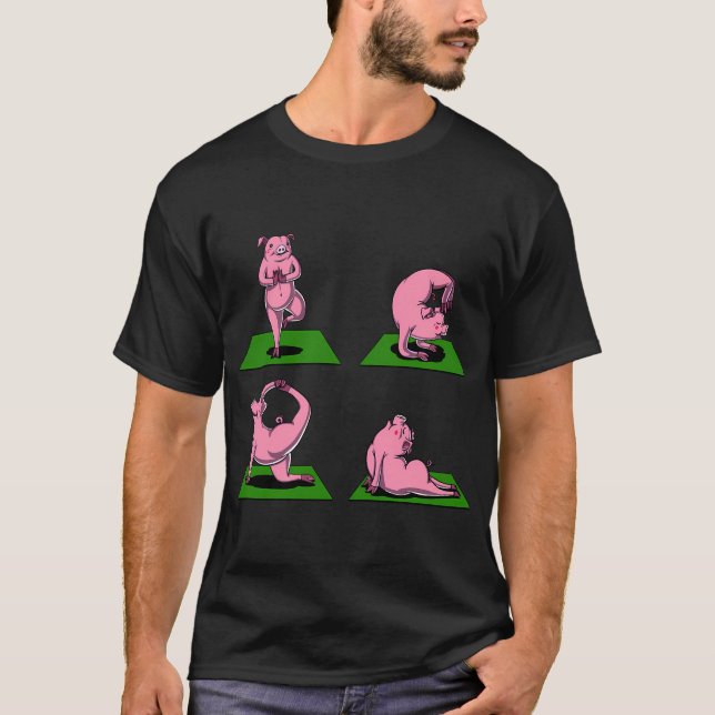 Pig Yoga Workout T-Shirt (Front)