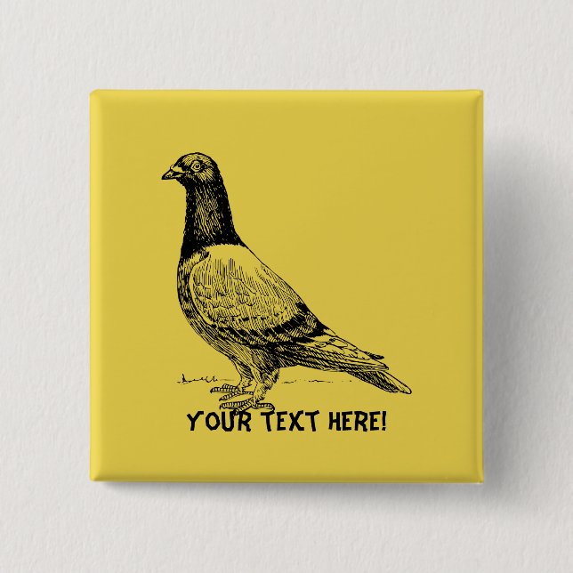 Pigeon 15 Cm Square Badge (Front)