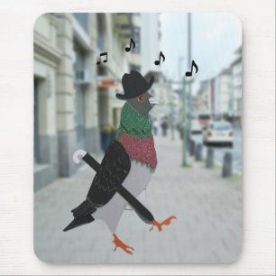 Pigeon About Town Editable Funny Mouse Mat