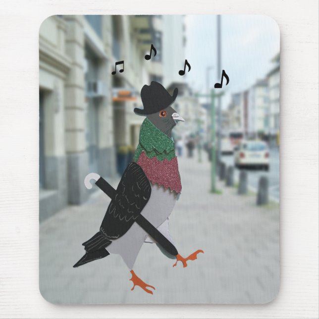 Pigeon About Town Editable Funny  Mouse Mat (Front)