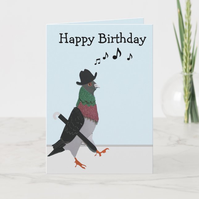 Pigeon About Town Funny Birthday Card (Front)