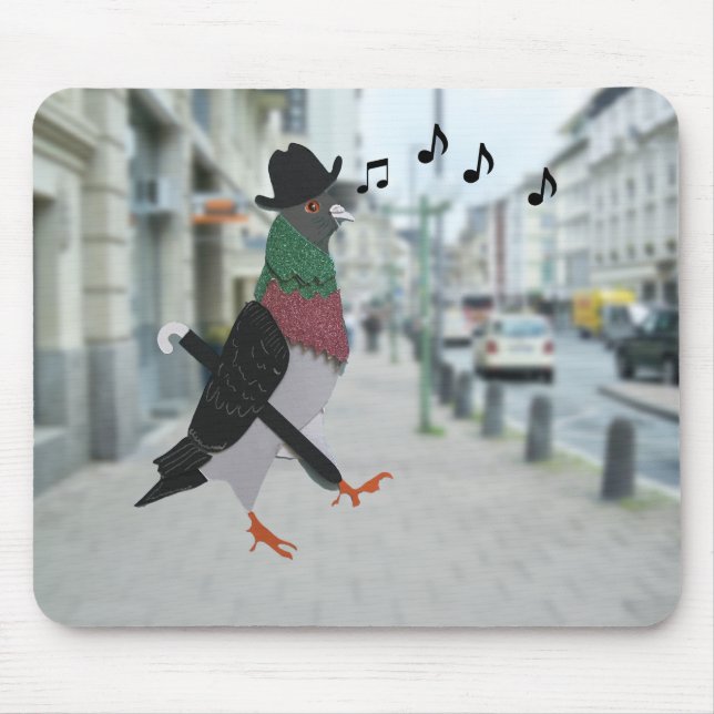 Pigeon About Town Funny Mouse Mat (Front)