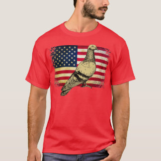 Pigeon Bird 4th Of July American Flag 2 T-Shirt