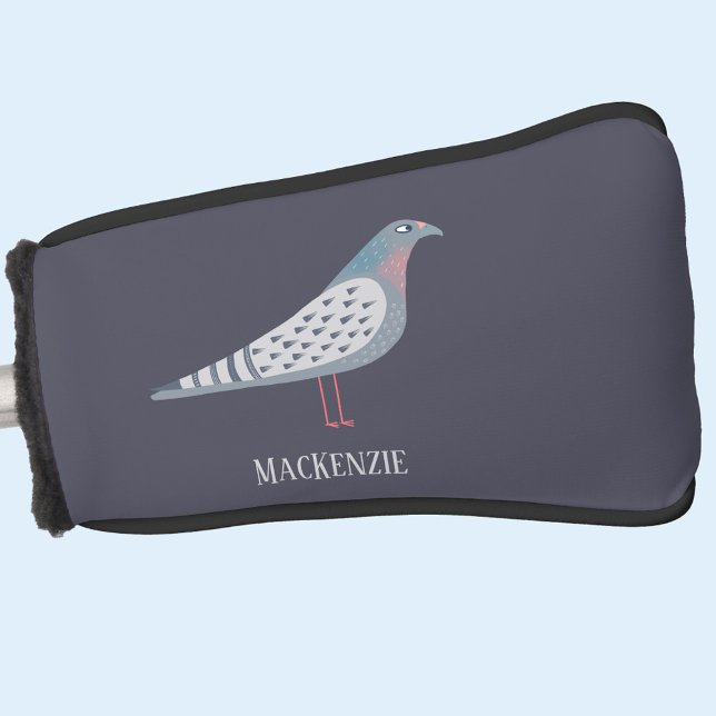 Pigeon Bird Personalised Golf Head Cover (Pigeon fun personalized golf putter cover)