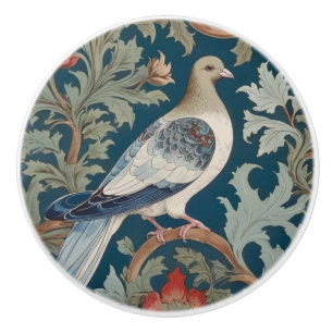 Pigeon Bird William Morris style Right facing Ceramic Knob