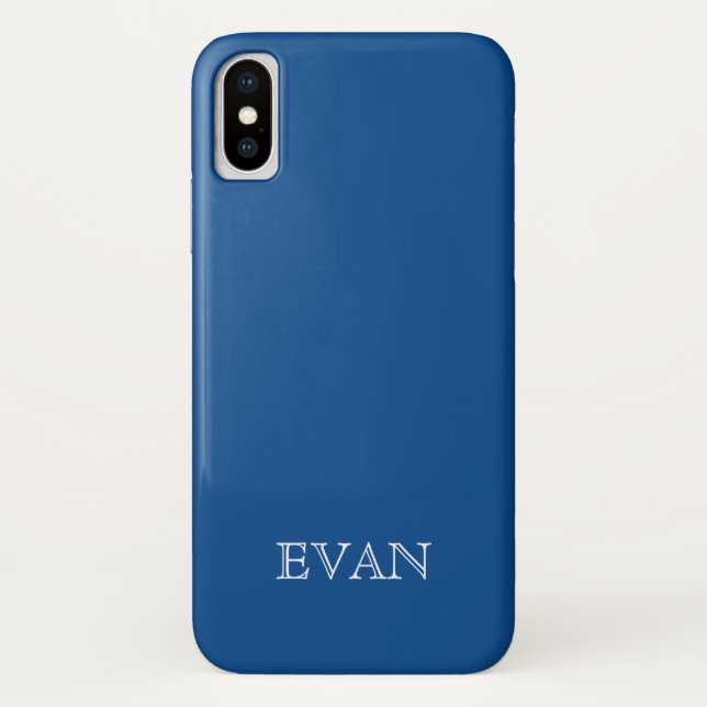 PIGEON BLUE Solid Colour Background iPhone X Case (Back)
