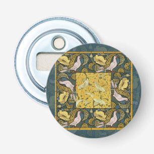 Pigeon Blue Yellow Fish Art Nouveau Bottle Opener