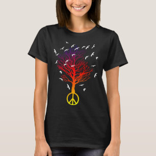 Pigeon Breeder Flock Of Pigeon Racing Peace Tree T-Shirt