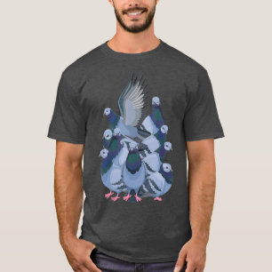 Pigeon Breeder Gift Pigeon Racing Flock Of T-Shirt