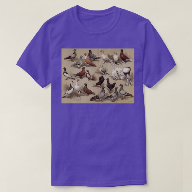 Pigeon Breeds Chart 2 T-Shirt (Design Front)