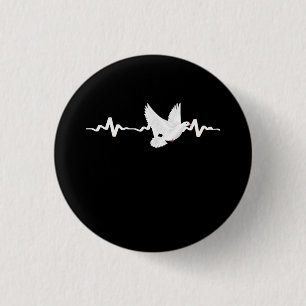 Pigeon Carrier Pigeon Heartbeat 3 Cm Round Badge