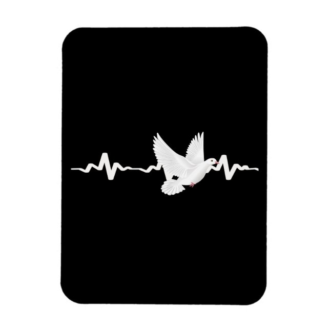 Pigeon Carrier Pigeon Heartbeat Magnet (Vertical)