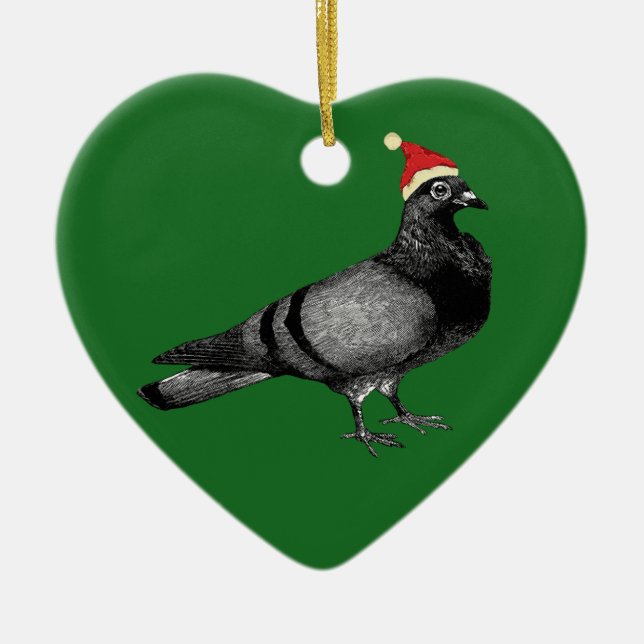 pigeon christmas ceramic tree decoration (Front)