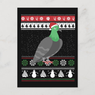 Pigeon - Christmas Pigeon Ugly Christmas Postcard