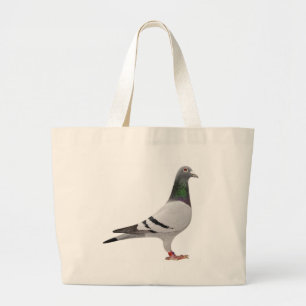 pigeon design large tote bag