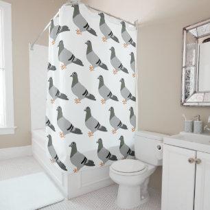 Pigeon Design Shower Curtain