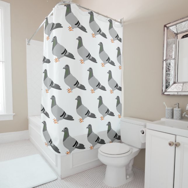 Pigeon Design Shower Curtain (In Situ)