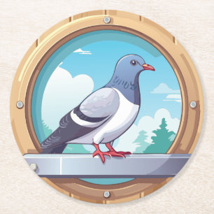Pigeon Fancier Round Paper Coaster