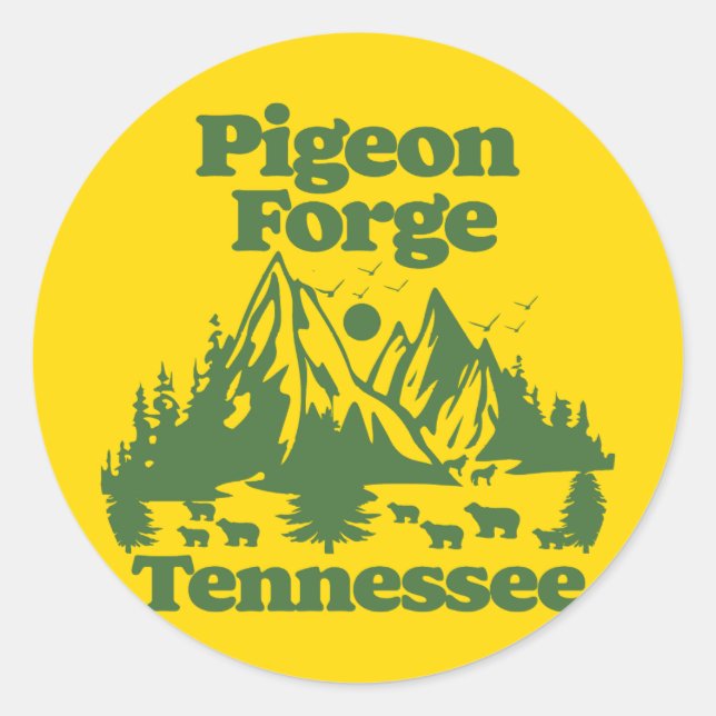 Pigeon Forge Tennessee Classic Round Sticker (Front)