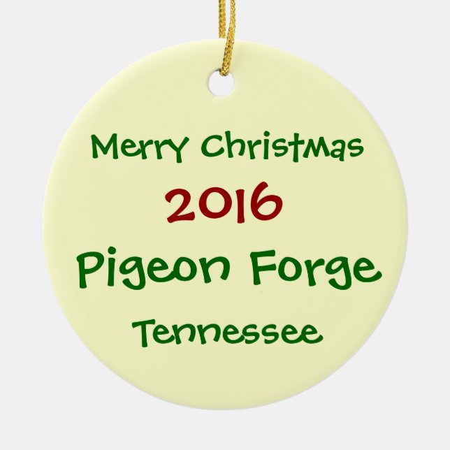 PIGEON FORGE TENNESSEE HOLIDAY CHRISTMAS ORNAMENT (Front)